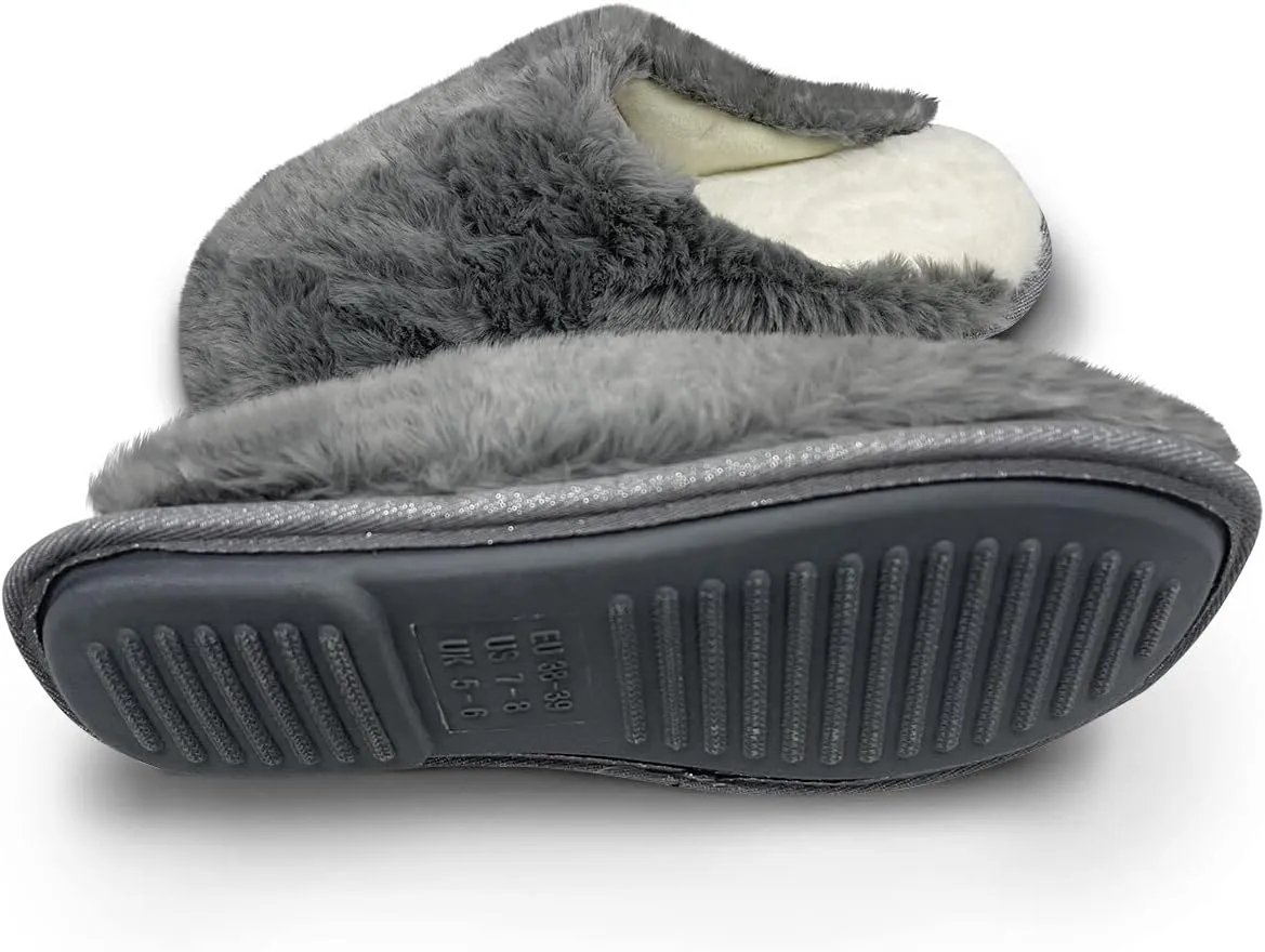 WOJWSKI Men's and Women's Slippers Memory Foam Winter House Slippers Bedroom Shoes Scuff Indoor Warm Slip On