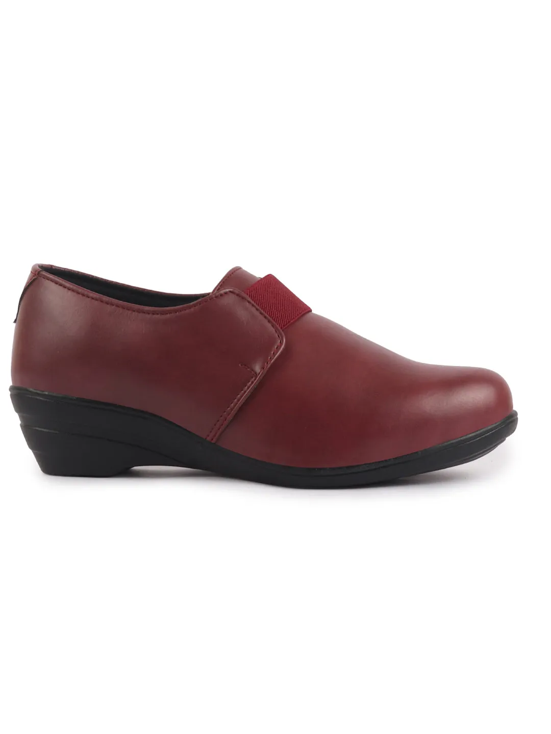 Women Elastic Strap Slip On Wedge Formal Shoes All Day Comfort Office Dress Shoes  Lightweight And Cushioned