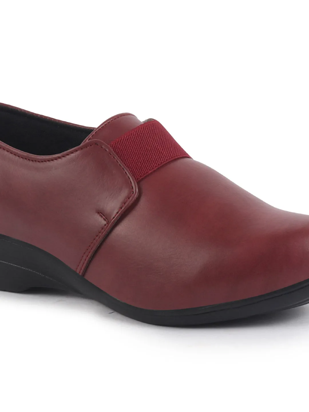 Women Elastic Strap Slip On Wedge Formal Shoes All Day Comfort Office Dress Shoes  Lightweight And Cushioned