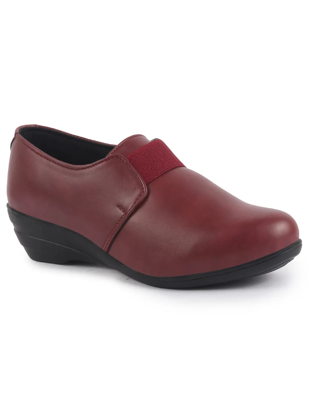 Women Elastic Strap Slip On Wedge Formal Shoes All Day Comfort Office Dress Shoes  Lightweight And Cushioned