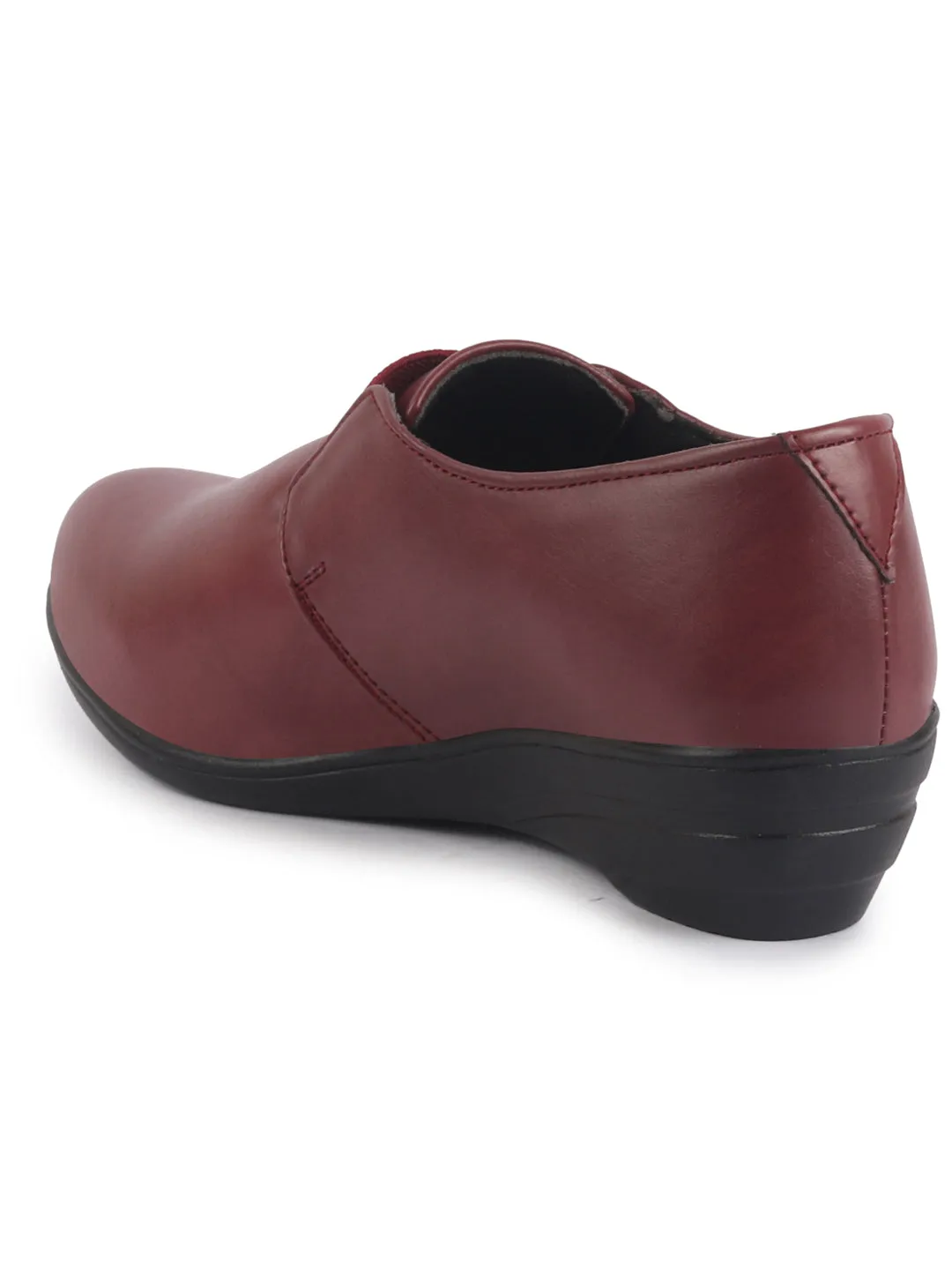 Women Elastic Strap Slip On Wedge Formal Shoes All Day Comfort Office Dress Shoes  Lightweight And Cushioned