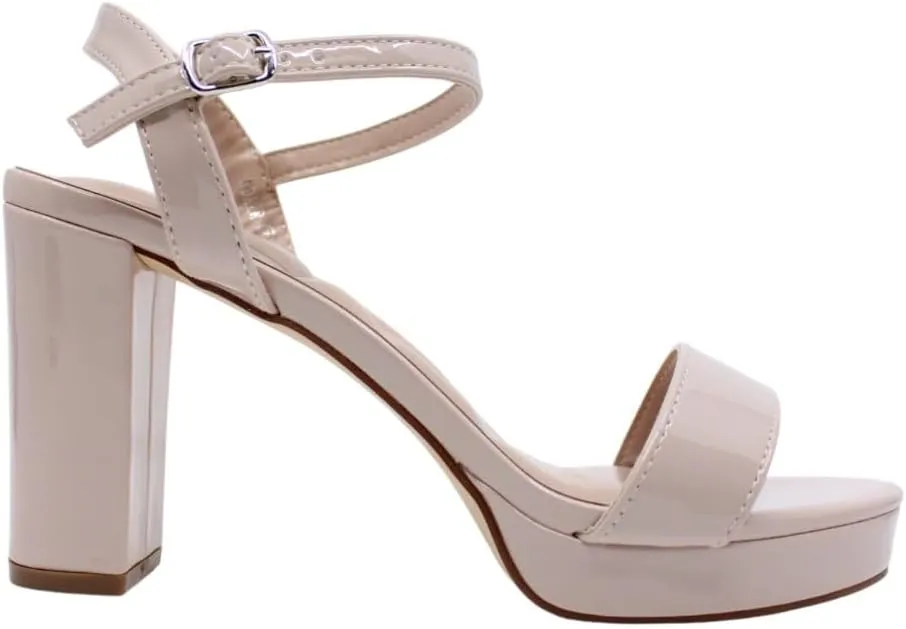 Women Open Toe Ankle Strap Platform Chunky High Heeled Sandals