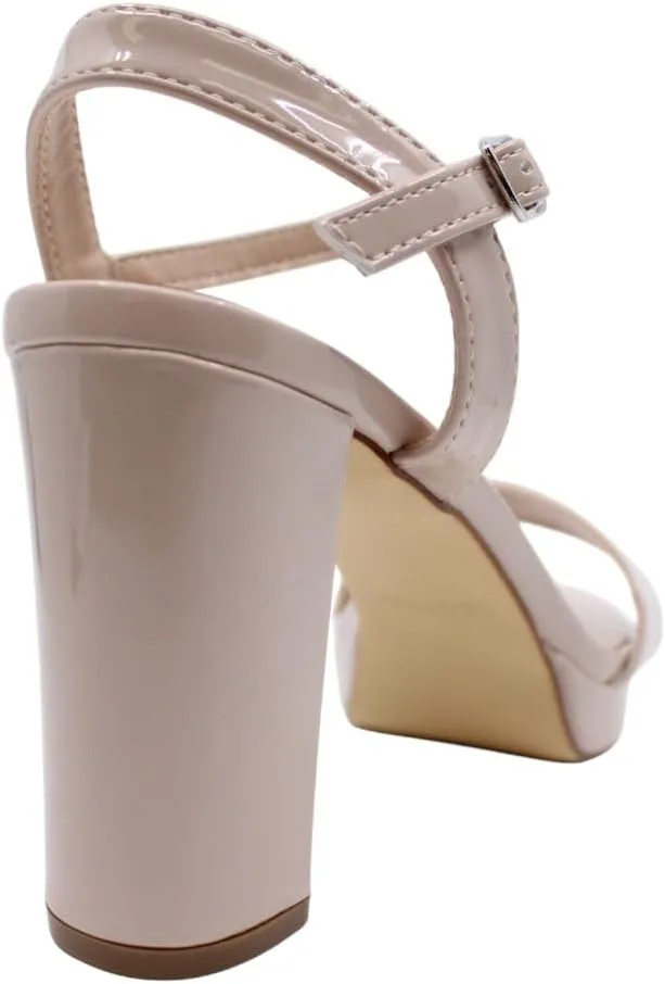 Women Open Toe Ankle Strap Platform Chunky High Heeled Sandals