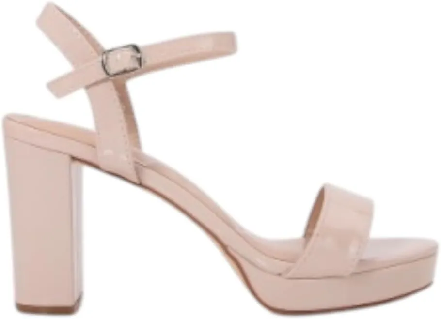 Women Open Toe Ankle Strap Platform Chunky High Heeled Sandals