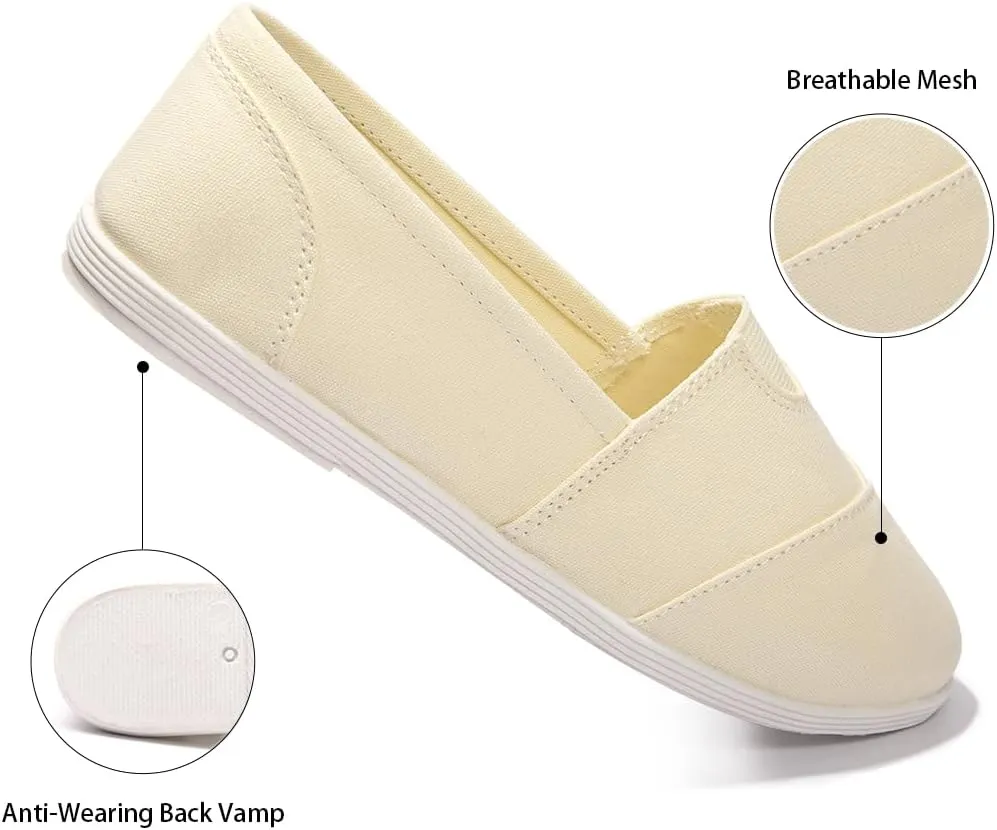 Womens Alpargata Slip On Loafer Flat Shoes Soft Daily Slip-On Casual Arch Support Sneaker Classic Flats Breathable Women's Loafer Canvas Walking Shoes