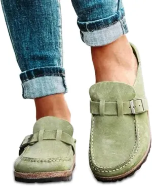 Women's & Men's Green Suede Casual Loafer Sandals Size EU 43
