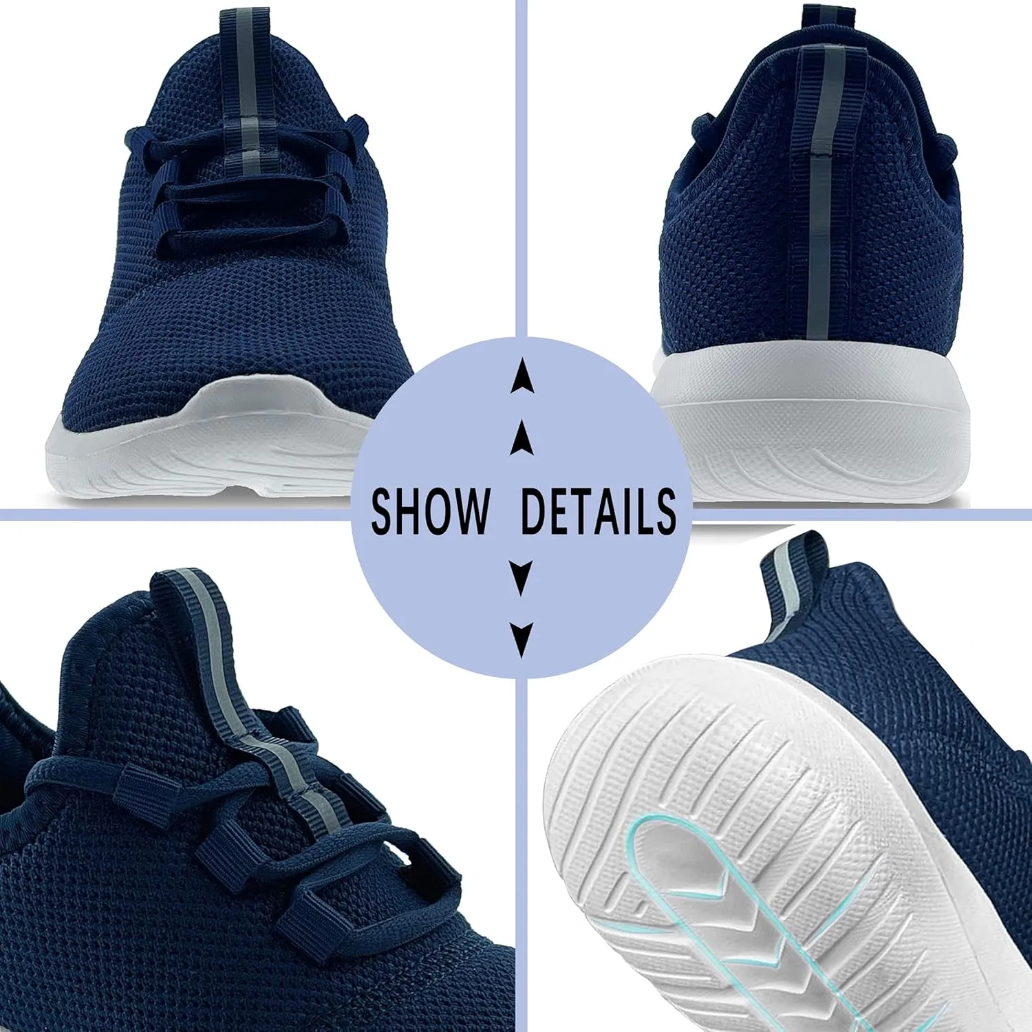 Women's Athletic Breathable Walking Tennis Running Shoes Slip on Casual Fashion Sneakers