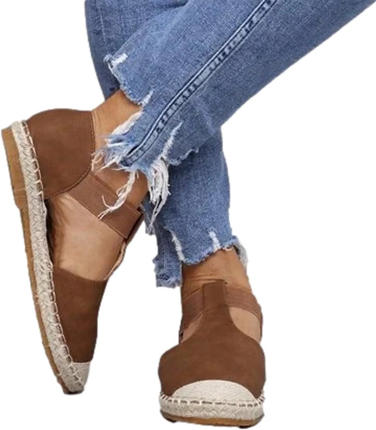 Womens Casual Sandals Closed Toe Ankle Strap Comfortable Outdoor Shoes Flat Bottom Trendy Summer Sandal