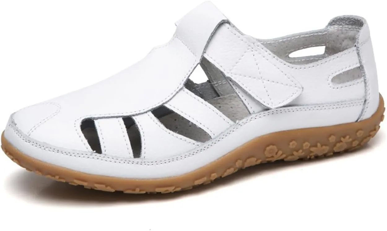 Women's Casual Walking Flat Sandals Lightweight Close Toe Dressy Sandals Summer Casual Shoes for Beach