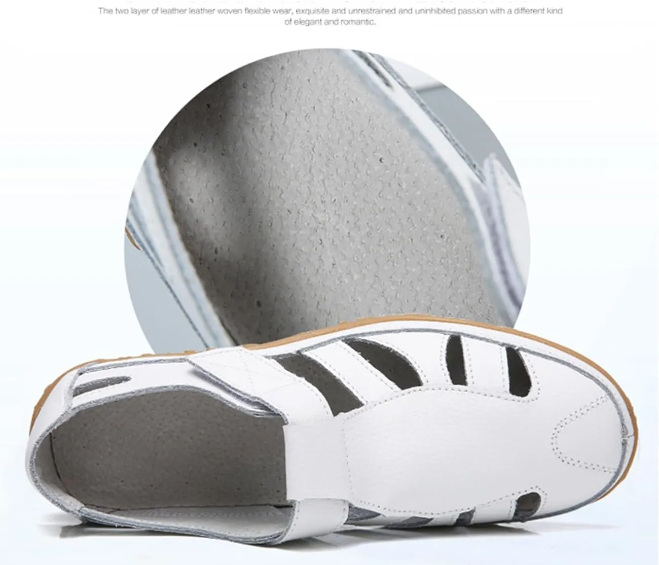 Women's Casual Walking Flat Sandals Lightweight Close Toe Dressy Sandals Summer Casual Shoes for Beach