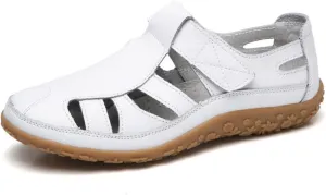 Women's Casual Walking Flat Sandals Lightweight Close Toe Dressy Sandals Summer Casual Shoes for Beach