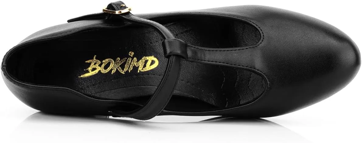Women's Character Shoes Non-Slip Latin Salsa Ballroom Dance Heels T-Strap Wedding Pumps