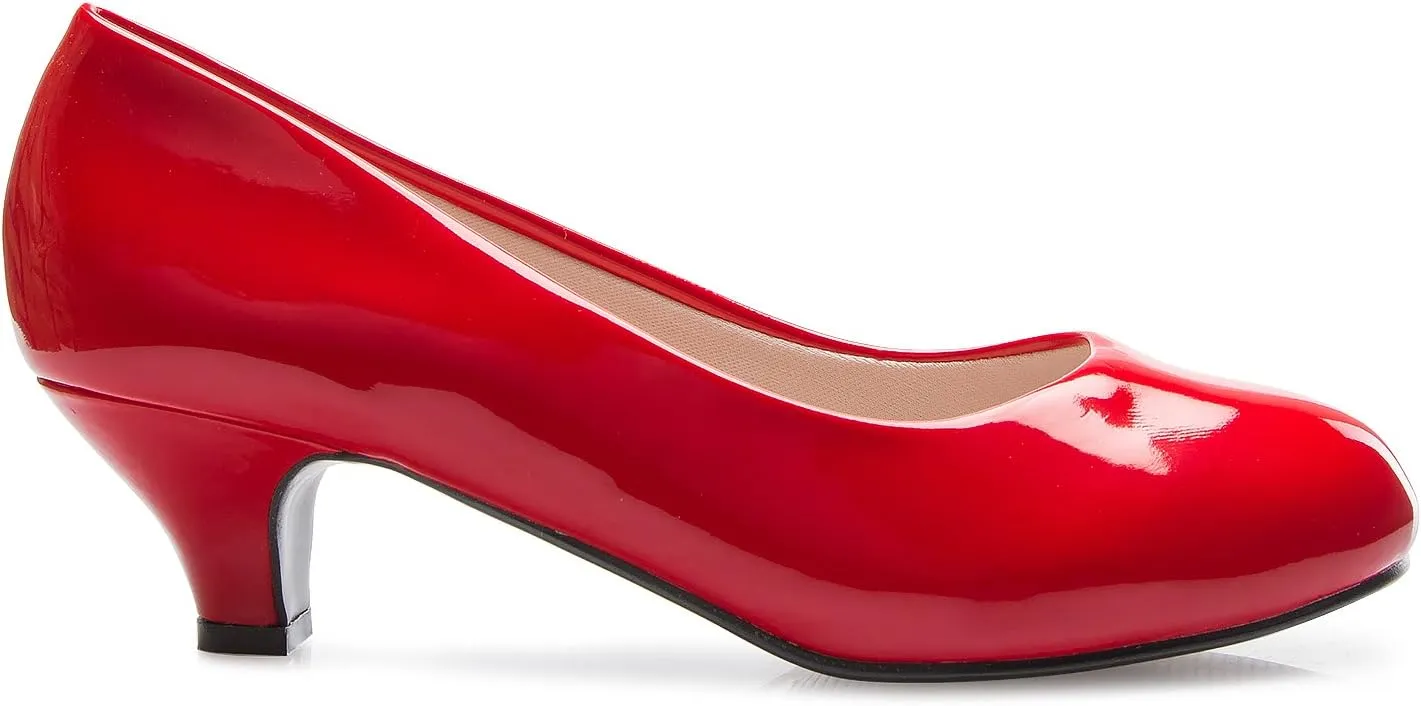 Women's Classic Closed Toe Kitten Heel Pumps | Dress, Work, Party Low Heeled