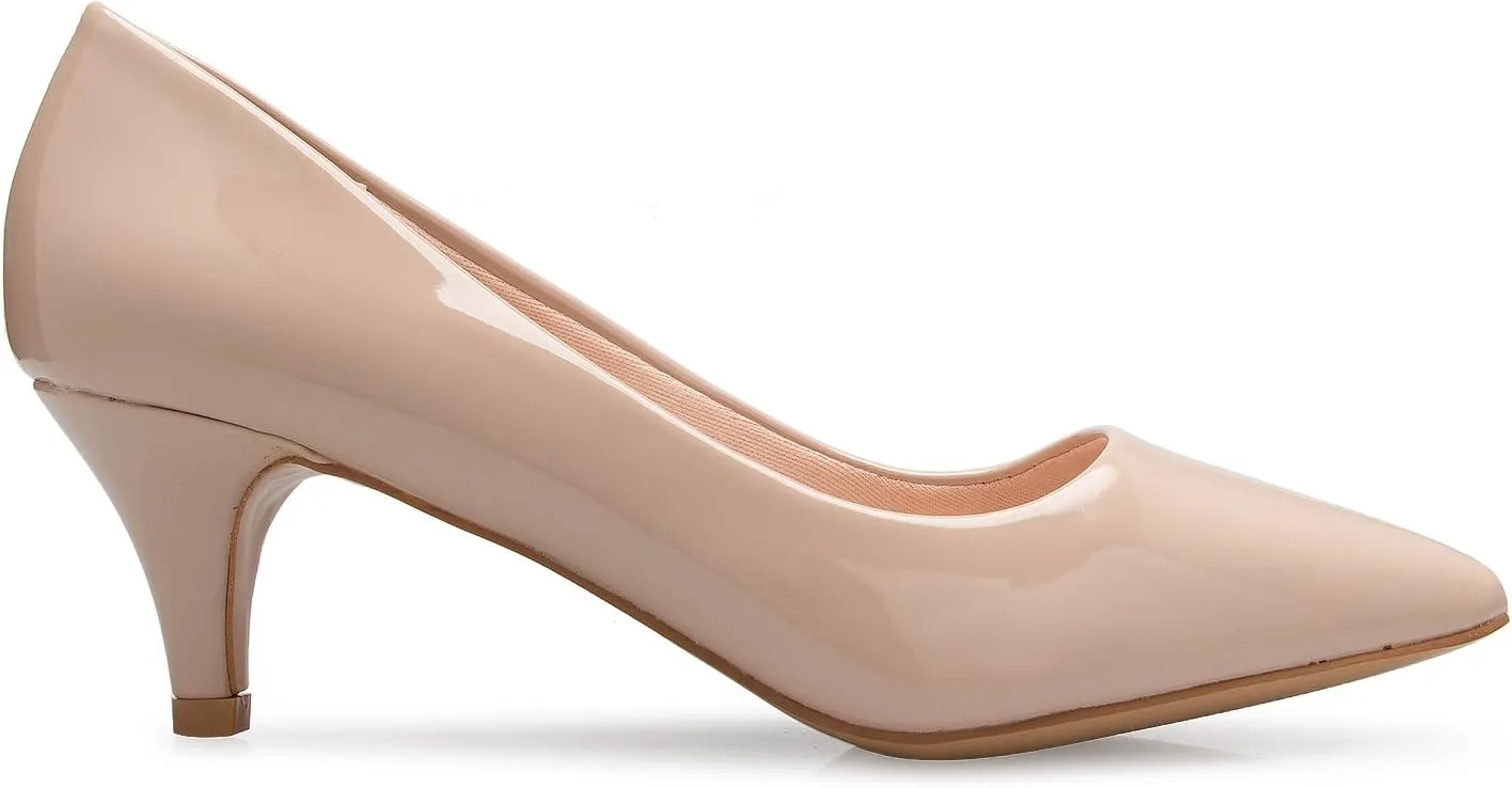 Women's Classic D'Orsay Closed Toe Kitten Heel Pump - Casual, Comfort