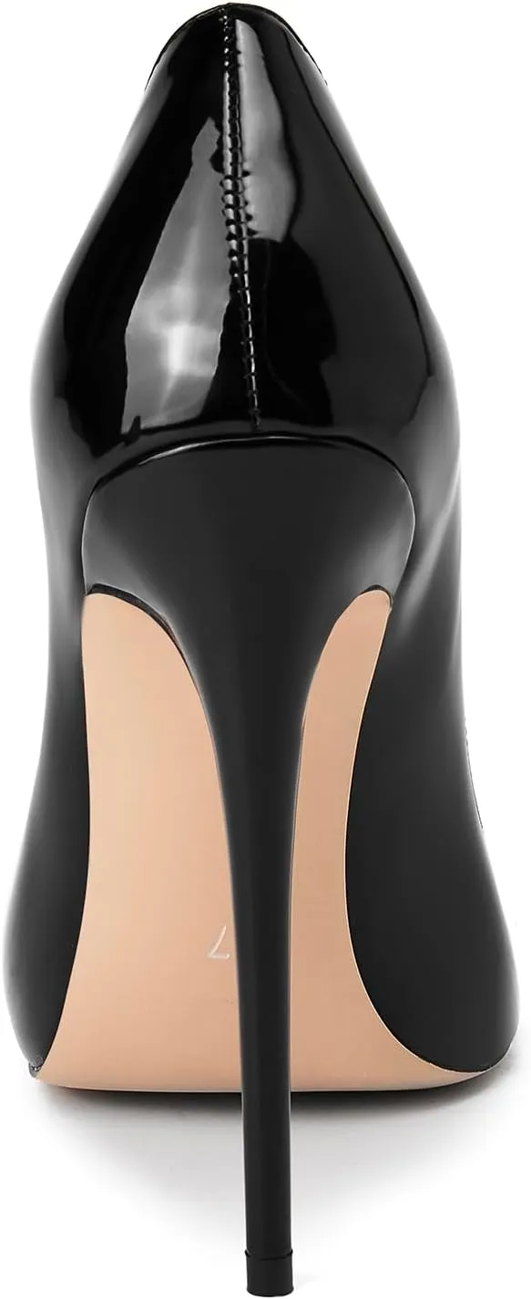 Womens Closed Pointed Toe High Heels Slip On Stiletto Pumps Dress Wedding Shoes 4-Inch