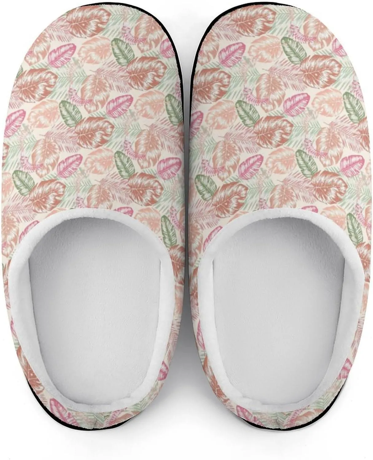 Womens Cowboy Cactus Slippers Men Warm Cotton House Slippers Hard Sole Soft Clog Slippers Slip-On Shoes Indoor Outdoor