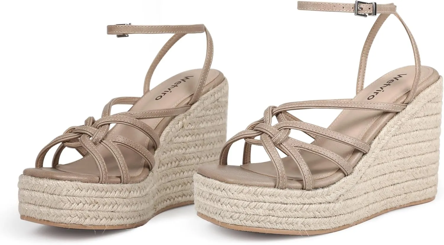 Women's Espadrille Wedge Sandal Casual Summer Square Toe Strappy Platform Sandal for Women