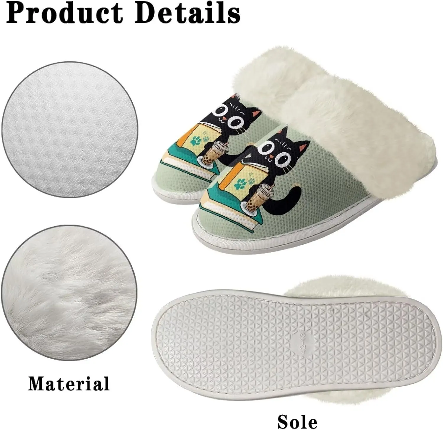 Women's Fuzzy Slip On Slippers Warm Cozy Soft Plush Slippers Lightweight Winter Fluffy Non Slip Indoor House Shoes Size 5-10