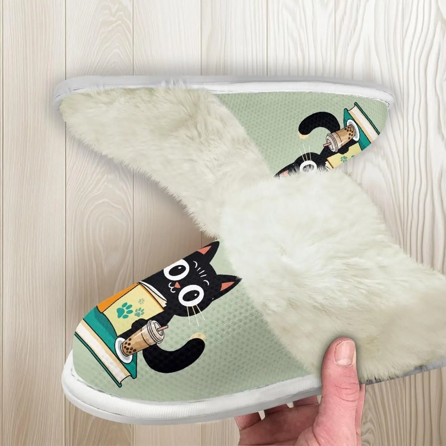 Women's Fuzzy Slip On Slippers Warm Cozy Soft Plush Slippers Lightweight Winter Fluffy Non Slip Indoor House Shoes Size 5-10