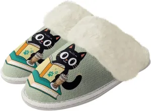 Women's Fuzzy Slip On Slippers Warm Cozy Soft Plush Slippers Lightweight Winter Fluffy Non Slip Indoor House Shoes Size 5-10