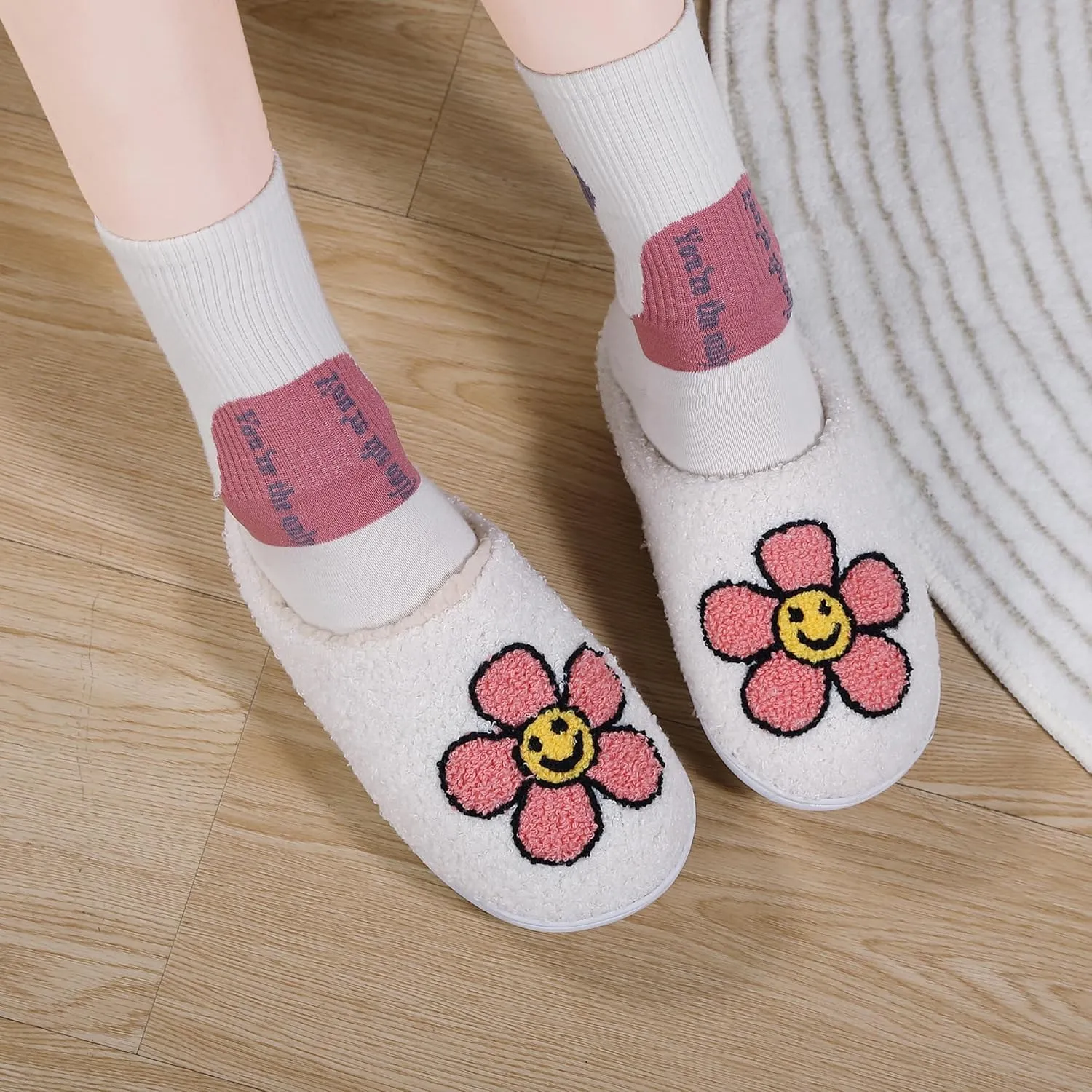 Womens House Slippers Soft Plush Lightweight Slip-On Slippers for Indoor Home