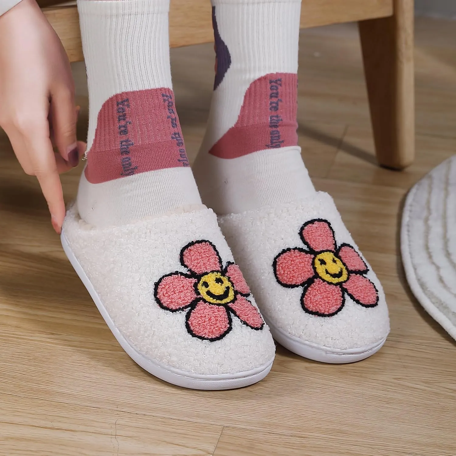 Womens House Slippers Soft Plush Lightweight Slip-On Slippers for Indoor Home