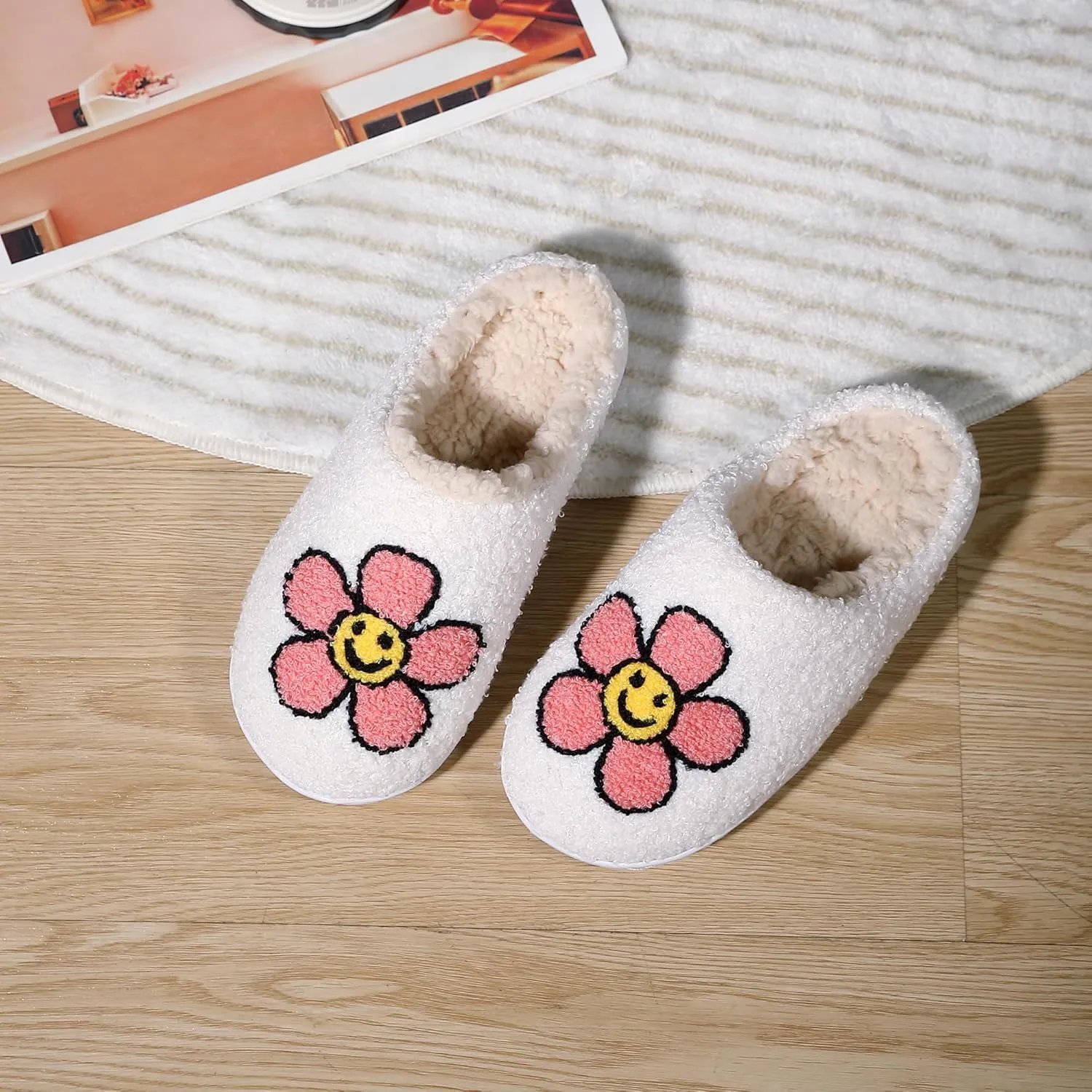 Womens House Slippers Soft Plush Lightweight Slip-On Slippers for Indoor Home