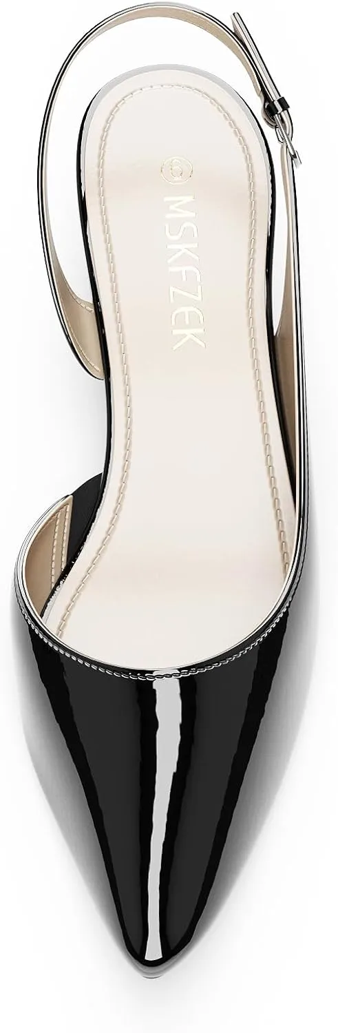 Women's Low Heel Slingback Pumps