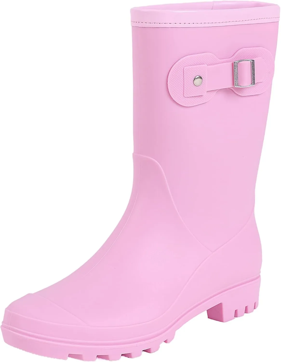 Women's Mid Calf Rain Boots Waterproof Fashion Garden Shoes Anti-slipping Rainboots For Women Comfortable Insole Light Rain Shoes
