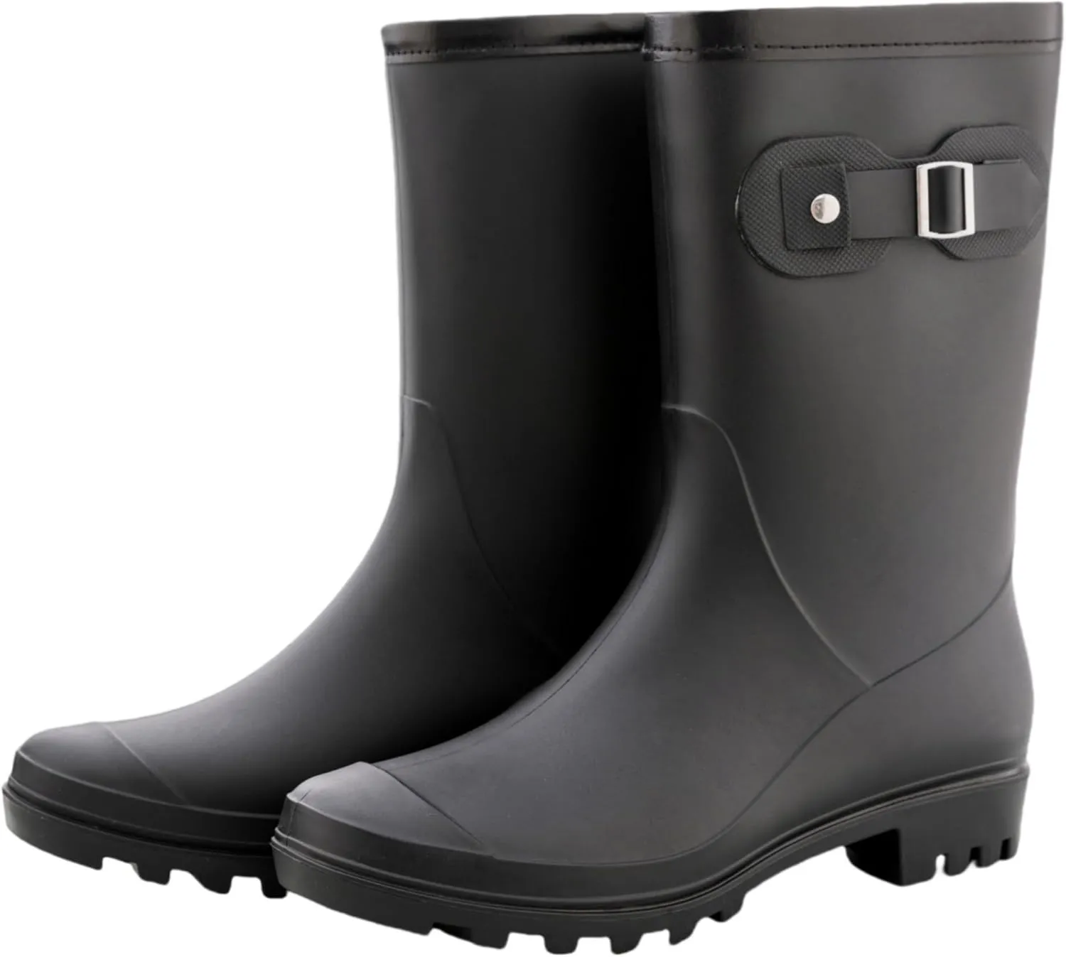 Women's Mid Calf Rain Boots Waterproof Fashion Garden Shoes Anti-slipping Rainboots For Women Comfortable Insole Light Rain Shoes