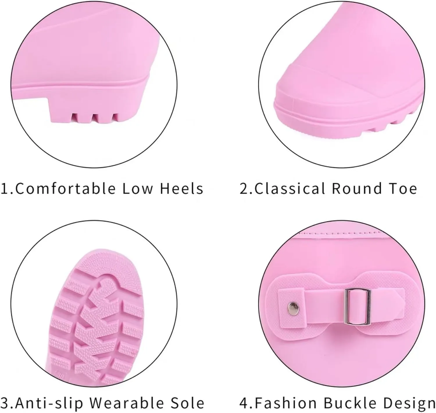 Women's Mid Calf Rain Boots Waterproof Fashion Garden Shoes Anti-slipping Rainboots For Women Comfortable Insole Light Rain Shoes