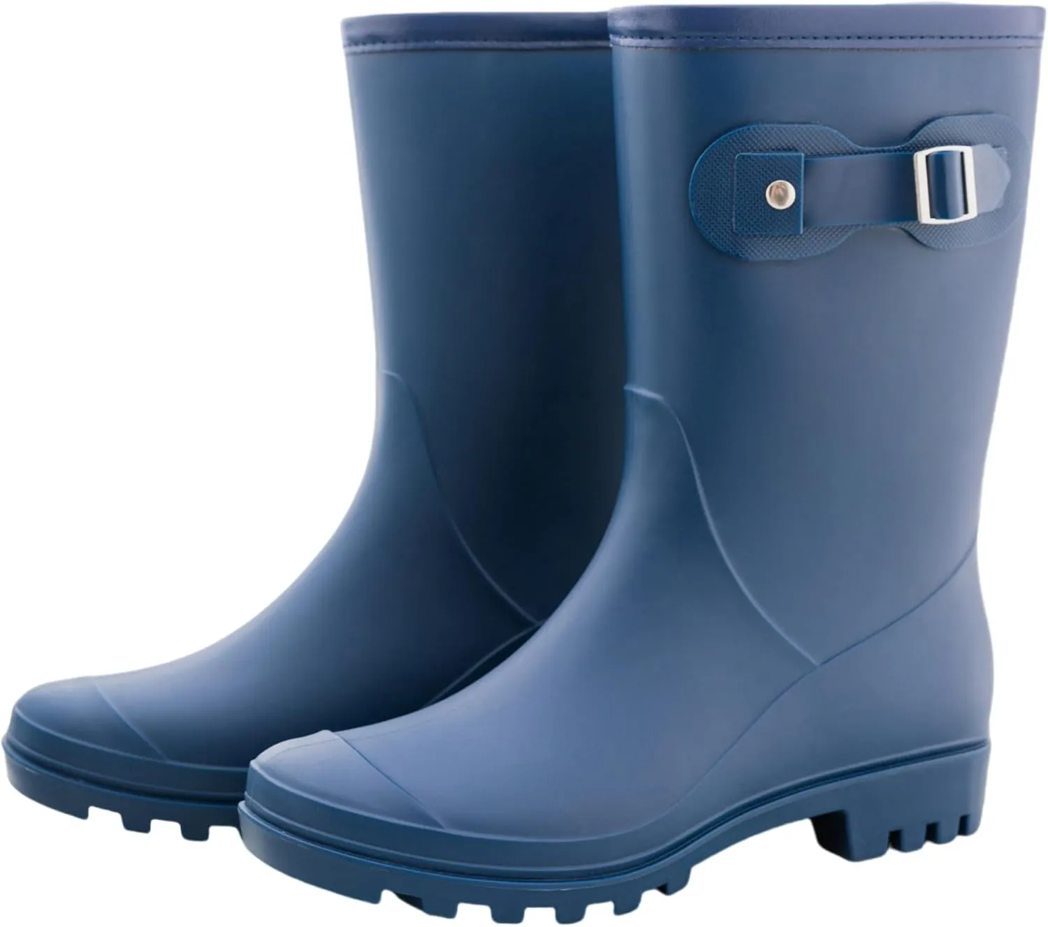 Women's Mid Calf Rain Boots Waterproof Fashion Garden Shoes Anti-slipping Rainboots For Women Comfortable Insole Light Rain Shoes