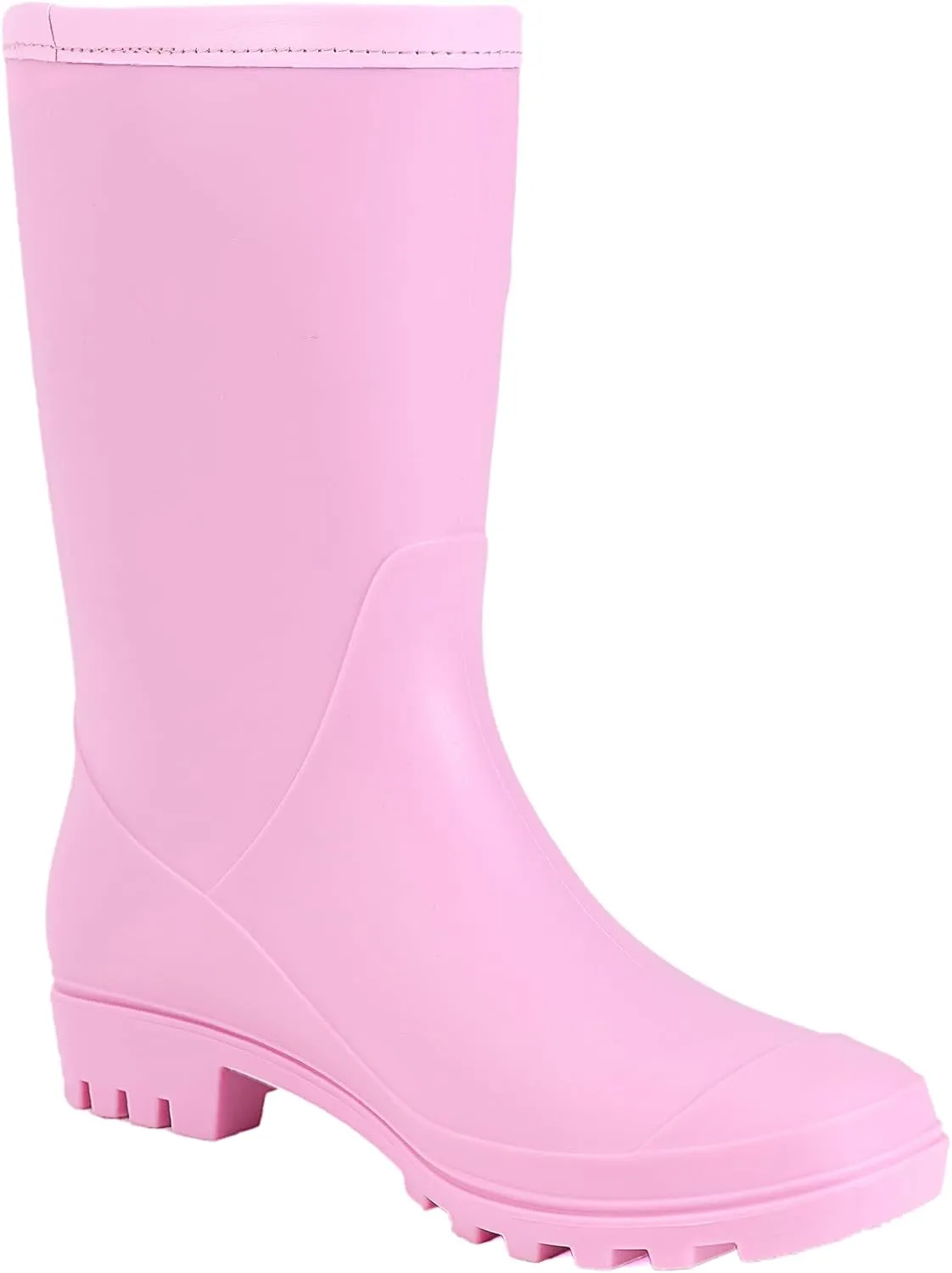 Women's Mid Calf Rain Boots Waterproof Fashion Garden Shoes Anti-slipping Rainboots For Women Comfortable Insole Light Rain Shoes