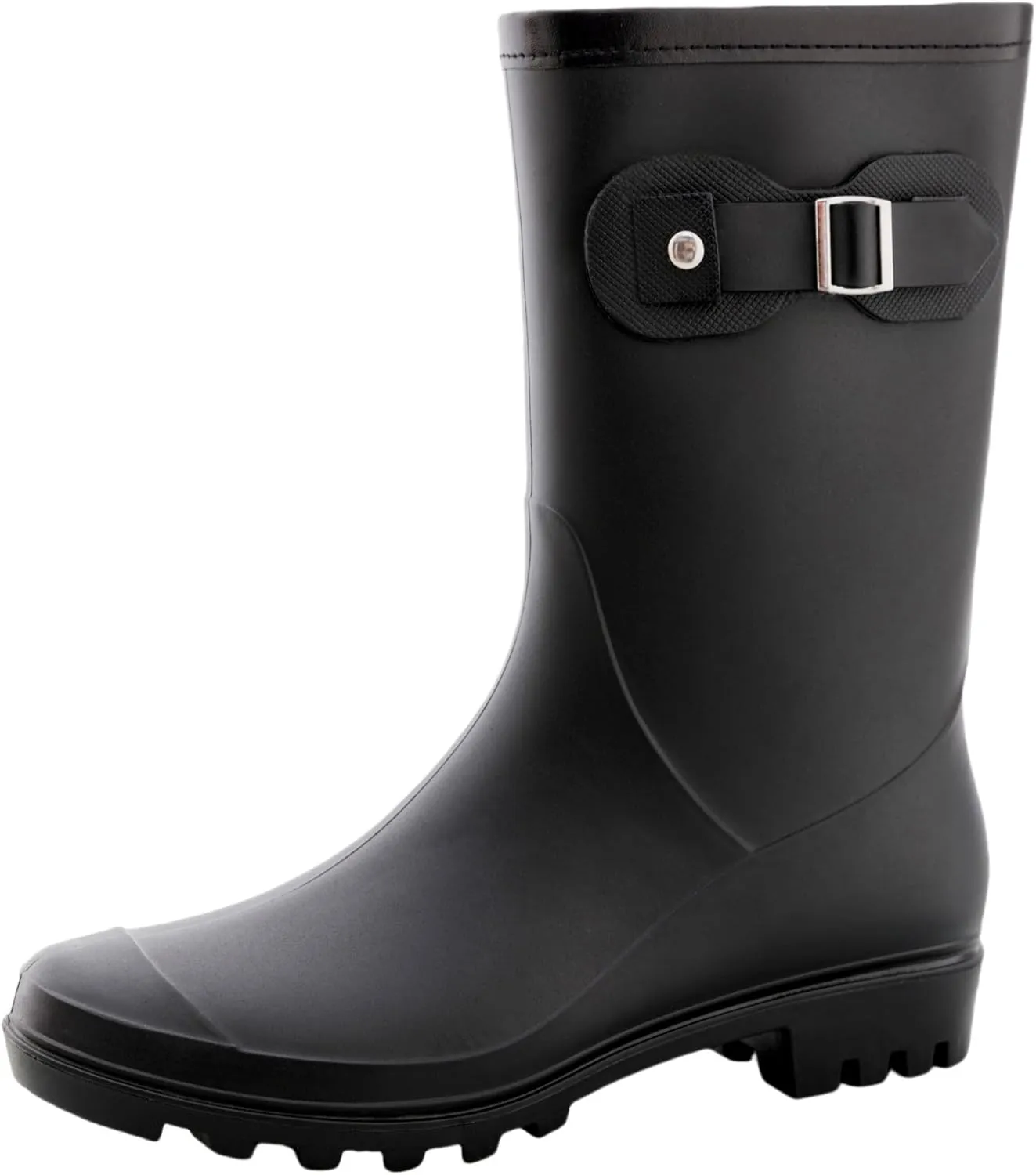 Women's Mid Calf Rain Boots Waterproof Fashion Garden Shoes Anti-slipping Rainboots For Women Comfortable Insole Light Rain Shoes