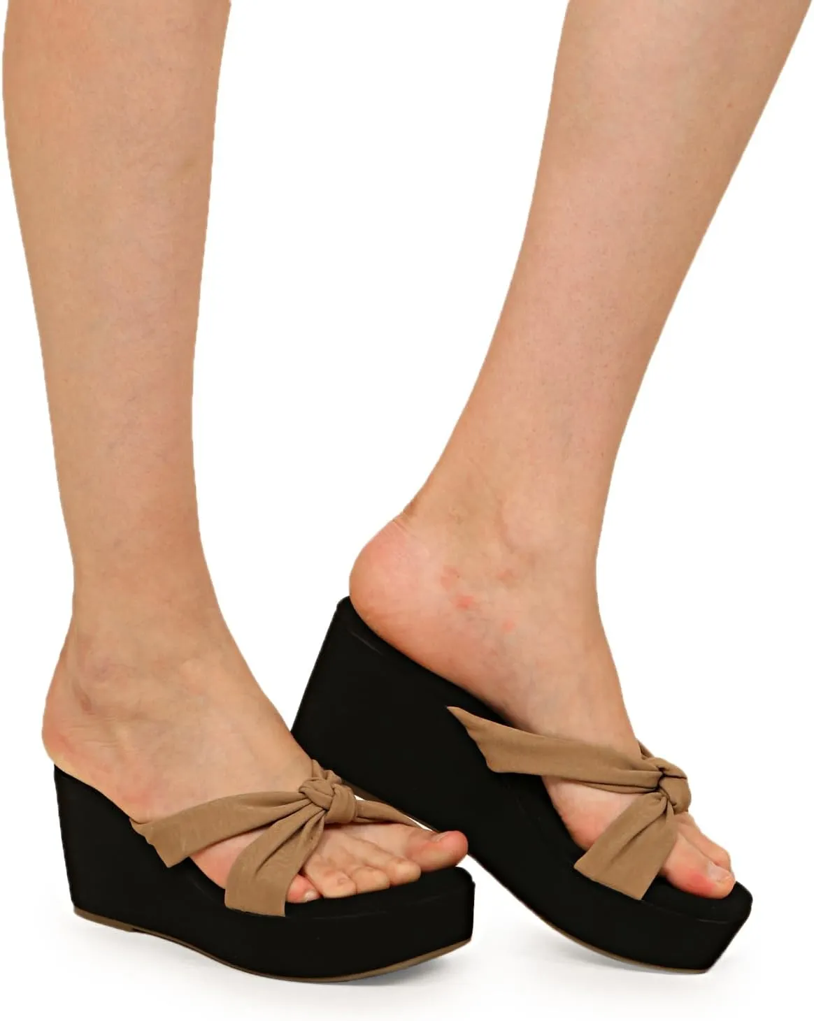 Women's Platform Sandal | Open Toe Comfortable & Soft Cushion Footbed Slip On Wedge Sandals for Women & Girls