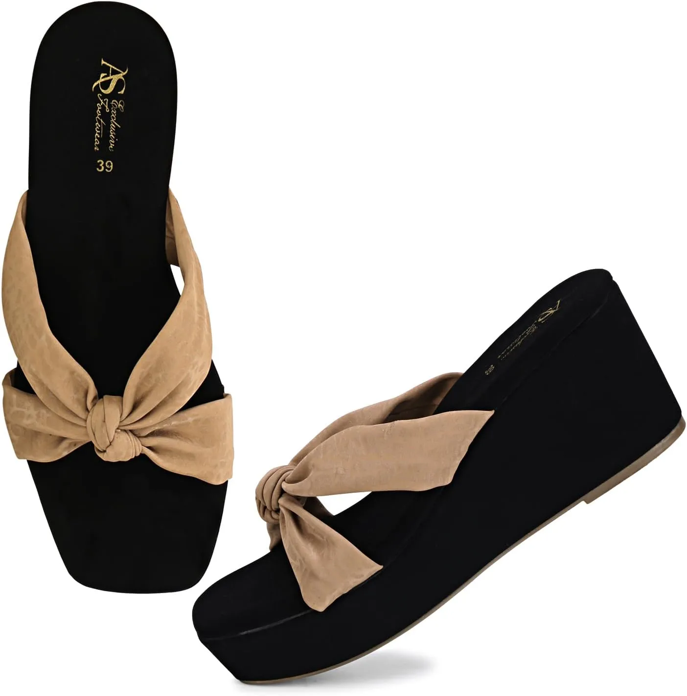 Women's Platform Sandal | Open Toe Comfortable & Soft Cushion Footbed Slip On Wedge Sandals for Women & Girls