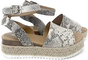 Womens Platform Sandals Comfortable Arch Support Wedge Sandals Summer Buckle Casual Sandal Open Toe Espadrilles Boho Summer Beach Shoes Comfortable Outdoor Walking Shoes