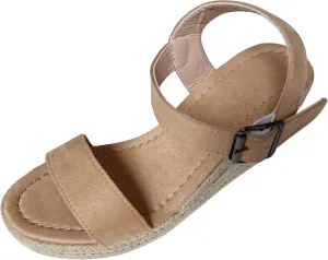 Womens Platform Sandals Wedge Ankle Strap Open Toe Sandals Platform Espadrilles Wedges, Single Bands Buckle Slip on Walking Shoes Summer Fashion Dress Shoes