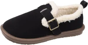 Women's Plush Round Toe Slip-On Flats, Women's Plush Lined Orthopedic Slip-On Shoes, Retro Buckle Strap Round Toe Flat Loafers
