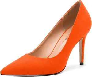 Womens Pumps Pointed Toe Stiletto High Heels Fashion Solid Suede Slip On Shoes for Women