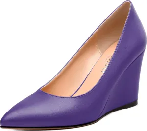 Womens Pumps Shoes, Pointed Toe Wedge High Heel Shoes for Women 3.3"