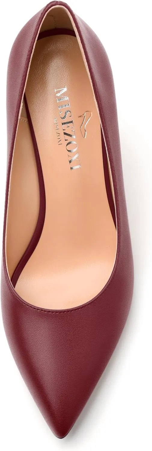 Womens Pumps Shoes, Pointed Toe Wedge High Heel Shoes for Women 3.3"