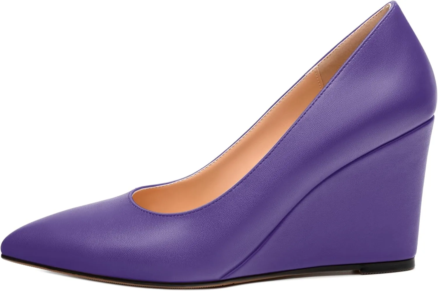 Womens Pumps Shoes, Pointed Toe Wedge High Heel Shoes for Women 3.3"