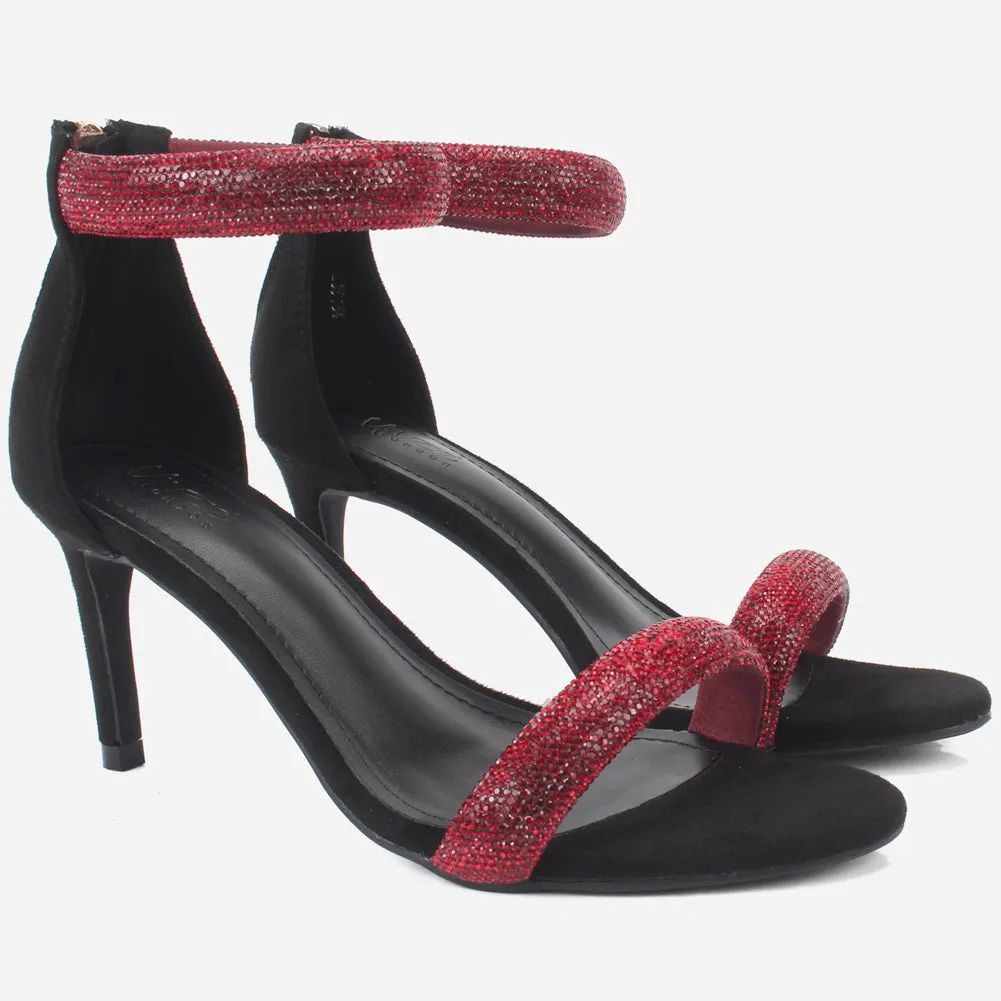 Women's "JIA" Rhinestones Stiletto Evening Sandals