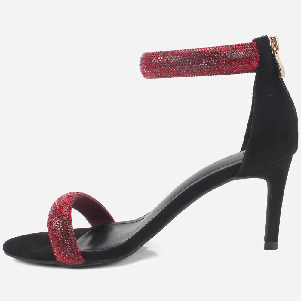 Women's "JIA" Rhinestones Stiletto Evening Sandals