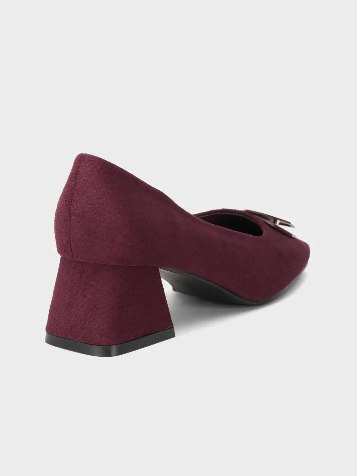 Womens "NETAN" Block Heel Decorated Courts
