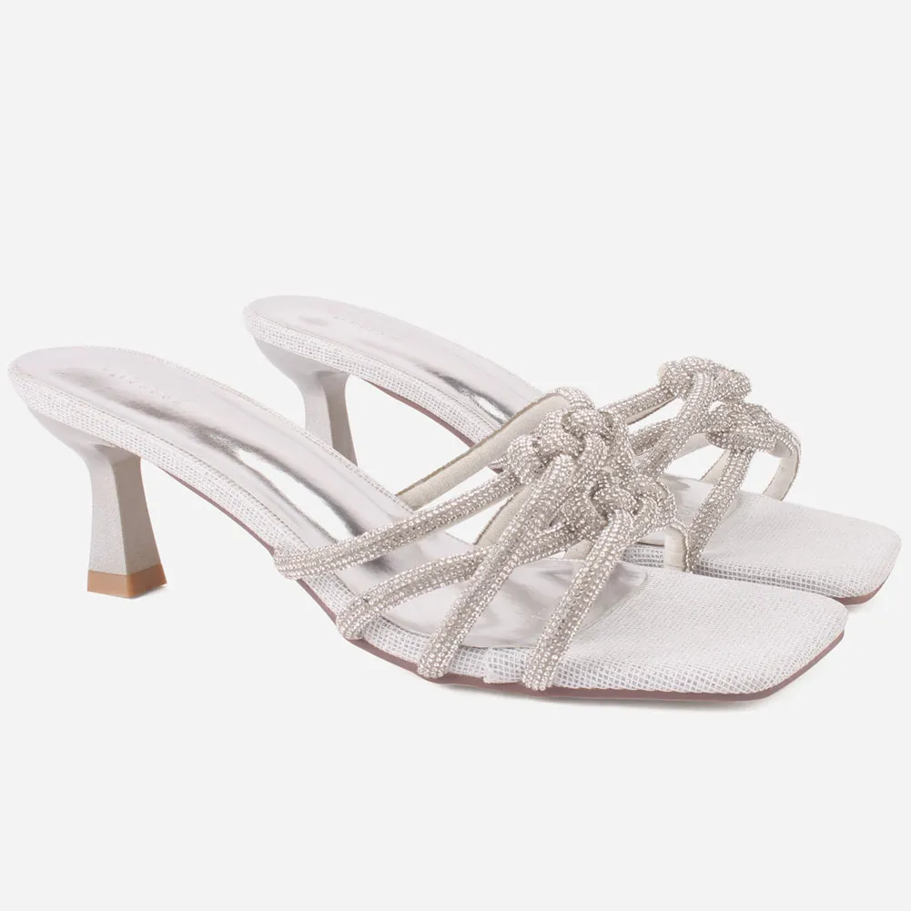 Women's "REIN" Decorated Kitten Heel Sandals