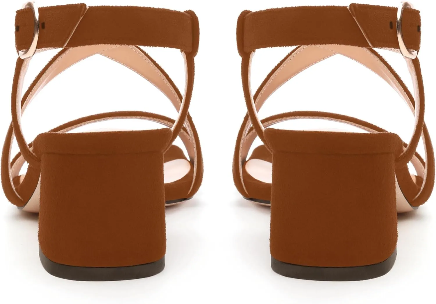 Womens Sandals, Square Open Toe Low Chunky Heels, Adjustable Strap Buckle Fashion Solid Sandal
