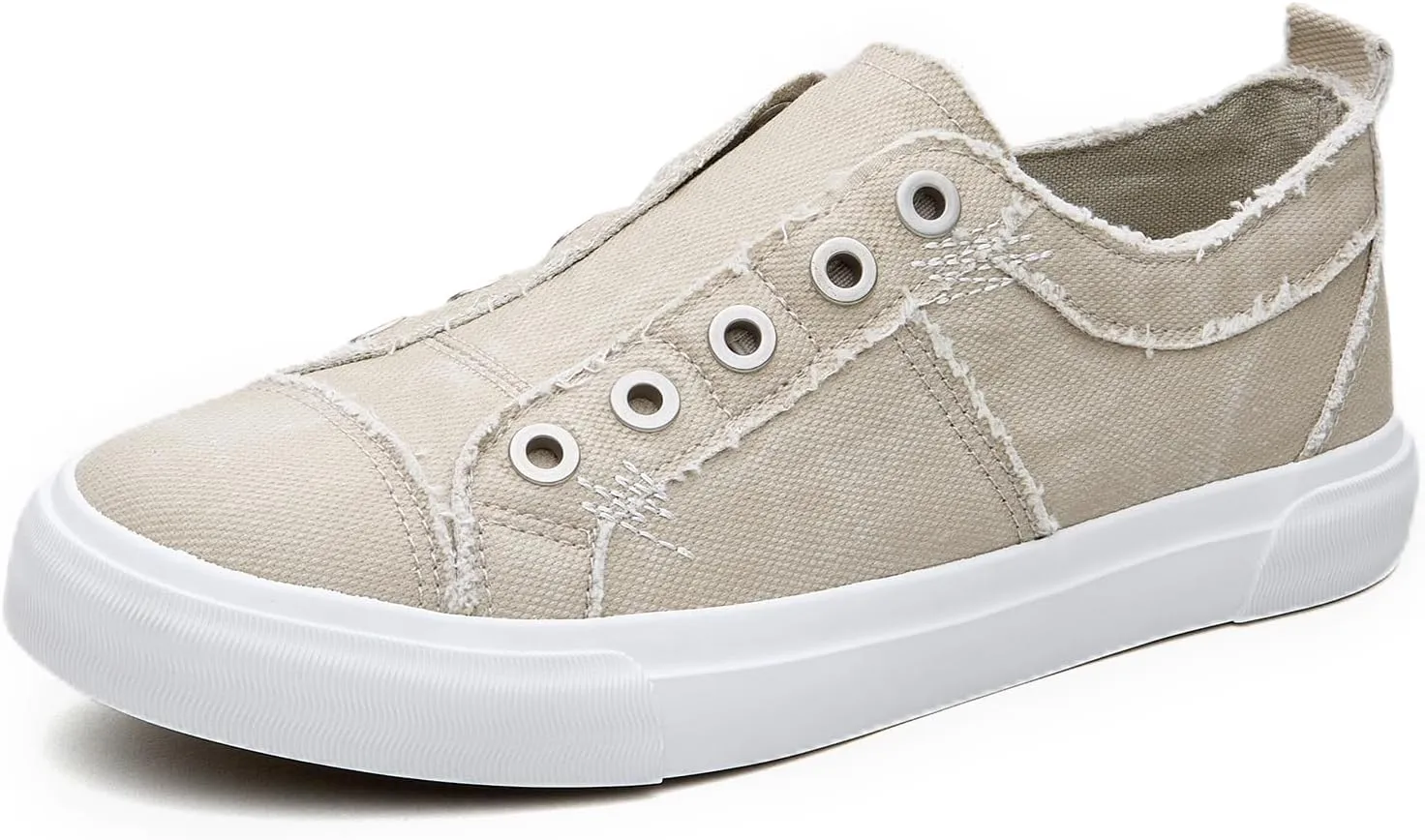 Women's Slip-On All Cotton Canvas Shoes Lightweight Casual Fashion Sneakers