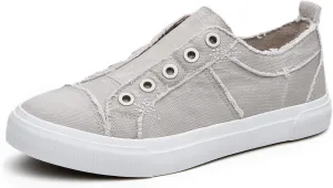 Women's Slip-On All Cotton Canvas Shoes Lightweight Casual Fashion Sneakers